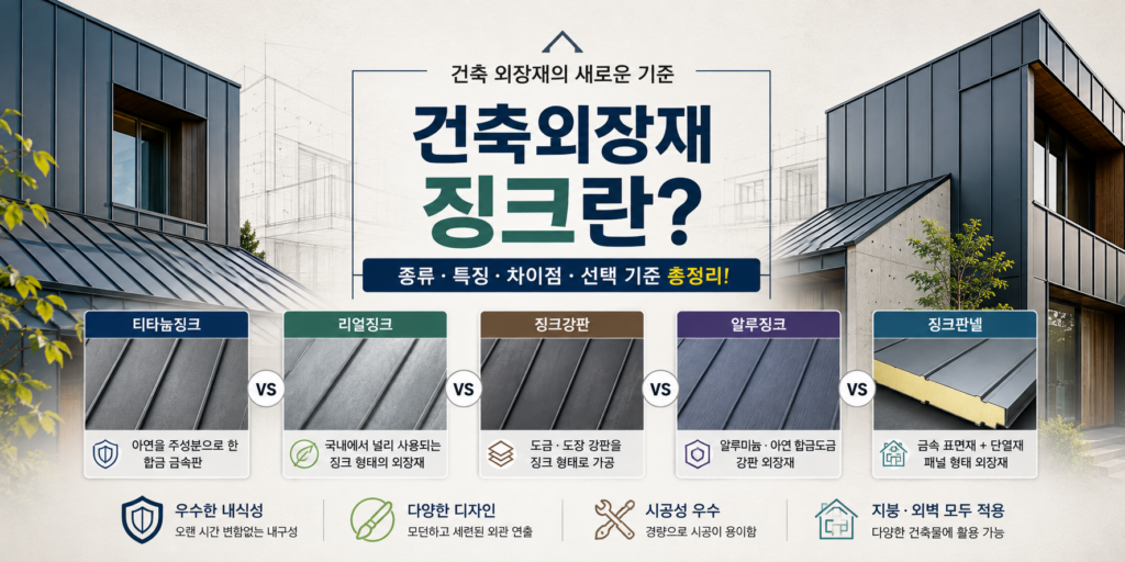건축외장재 징크란?|리얼징크·티타늄징크·징크강판·징크판넬 차이 장단점 1 건축외장재 징크란 썸네일