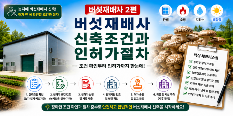 농지에 버섯재배사 신축