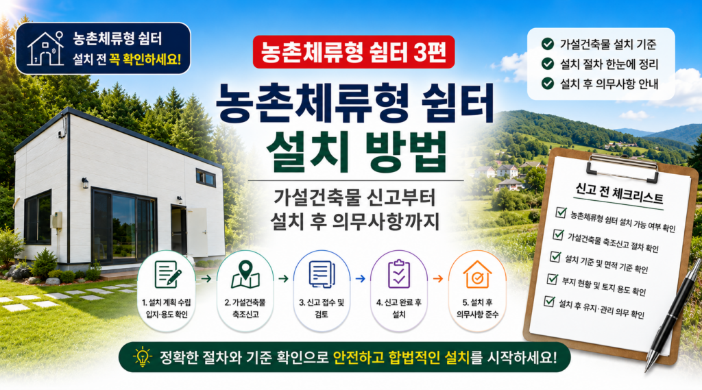 농촌체류형 쉼터 설치방법