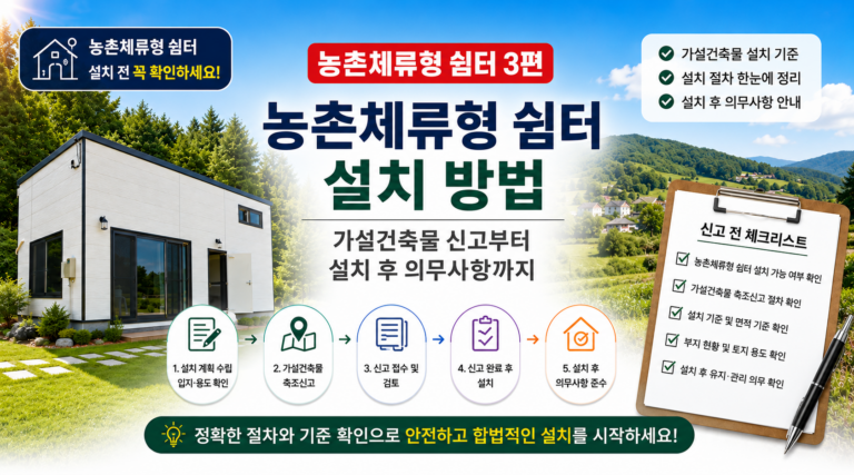 농촌체류형 쉼터 설치방법
