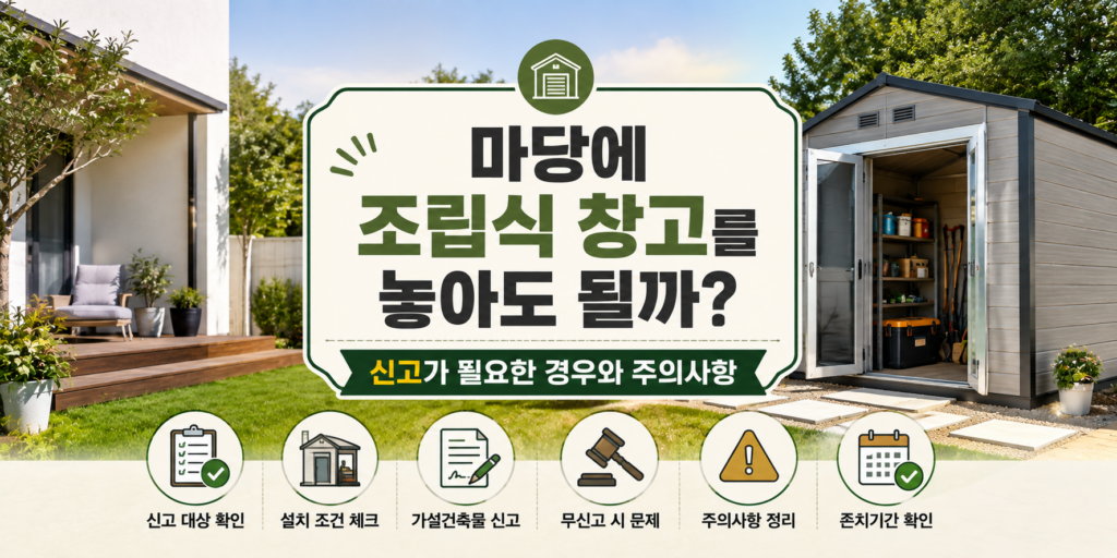 마당에 조립식 창고를 놓아도 될까