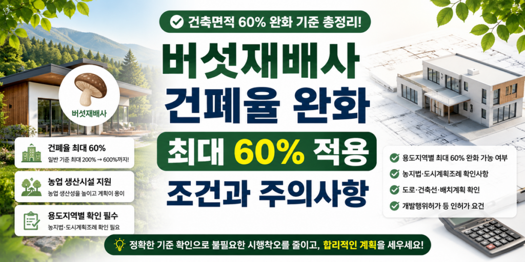 버섯재배사 건폐율 완화