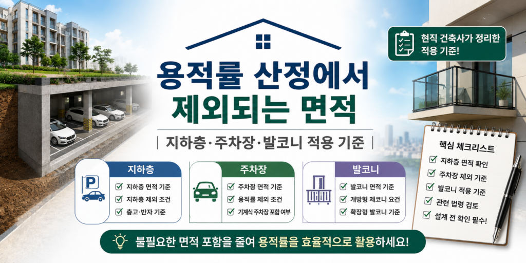 용적률에서 제외되는 면적 지하층 주차장 발코니 계산 기준