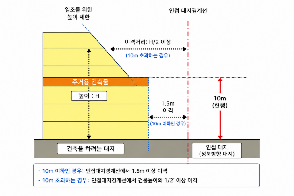 정북방향 일조권 제한