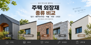 주택 외장재 종류 비교|징크·벽돌·석재·세라믹사이딩 장단점과 선택기준 5 주택 외장재 종류 비교 썸네일