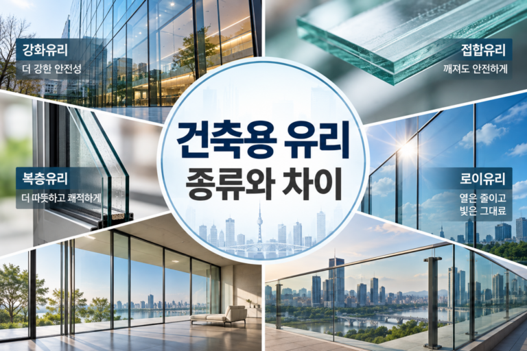 건축용 유리 종류 강화유리 접합유리 복층유리 로이유리 비교