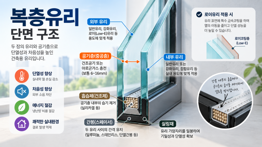 복층유리 단면 구조