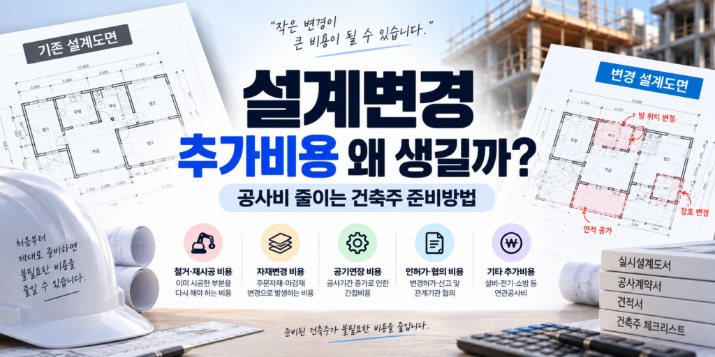 설계변경 추가비용과 추가 공사비 줄이는 건축주 준비방법