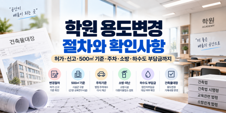 학원 용도변경 절차와 확인사항